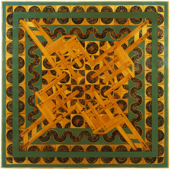 Kaleidoscope, oil on inlaid wood panel, 1993, unframed, 58×58