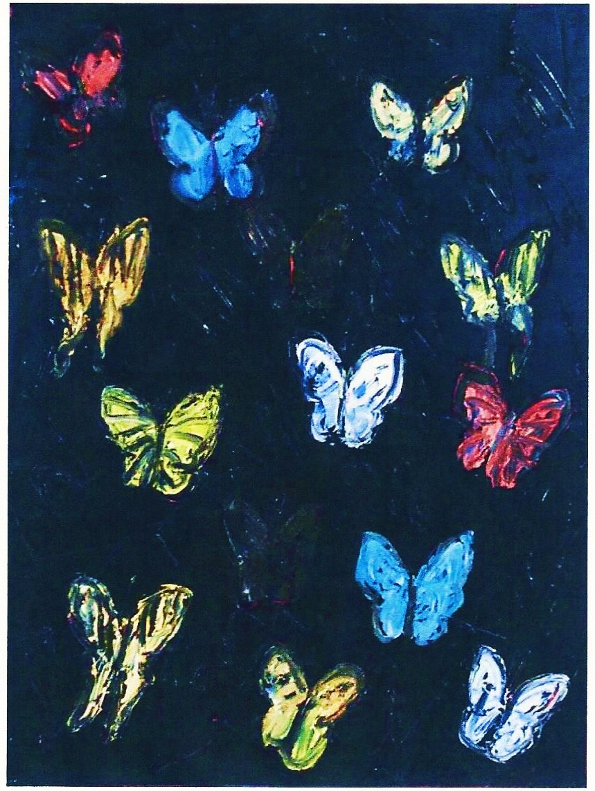 Hunt Slonem, multicolor butterflies