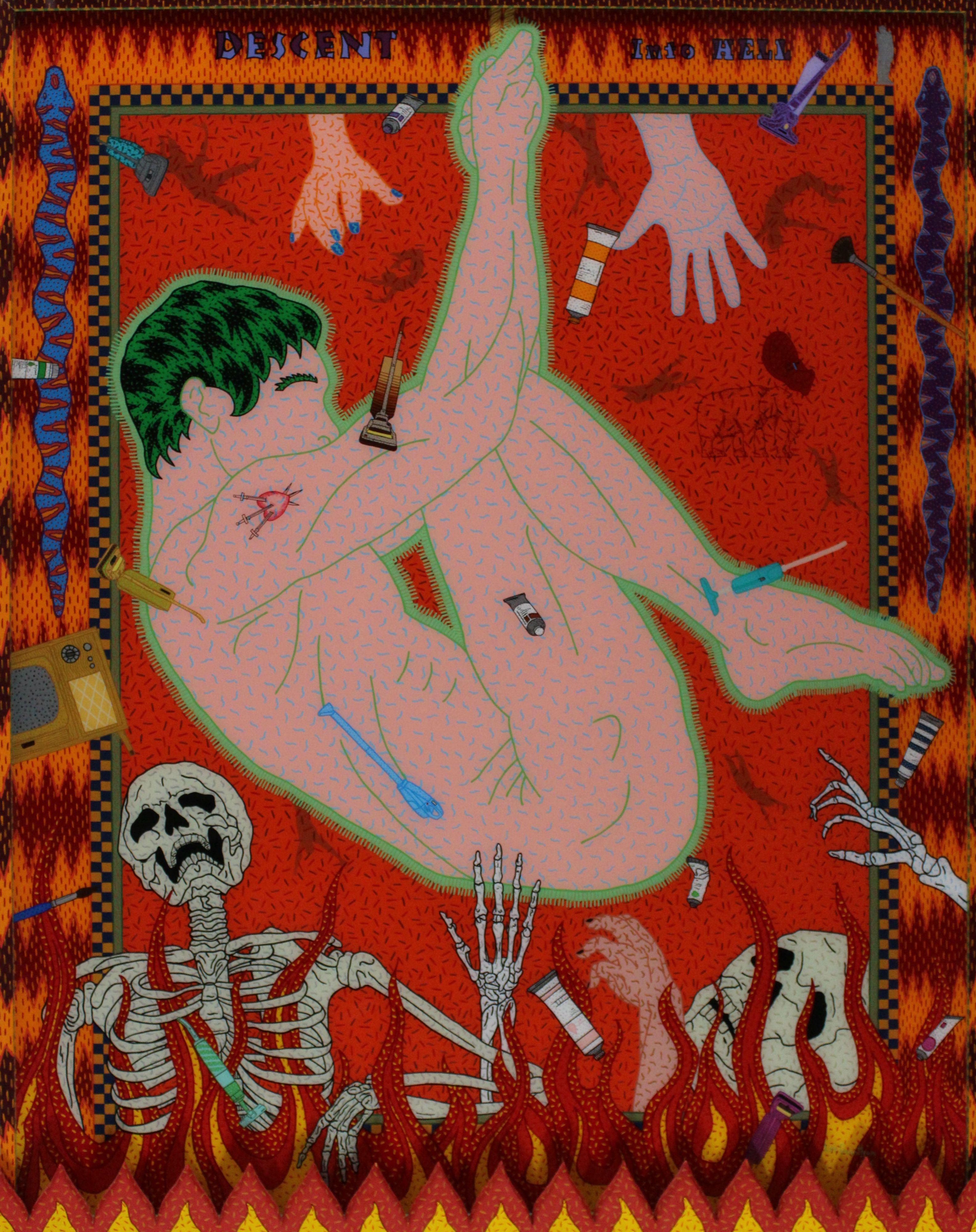 Descent Into Hell 2006 acrylic on plexiglas 62 x 48