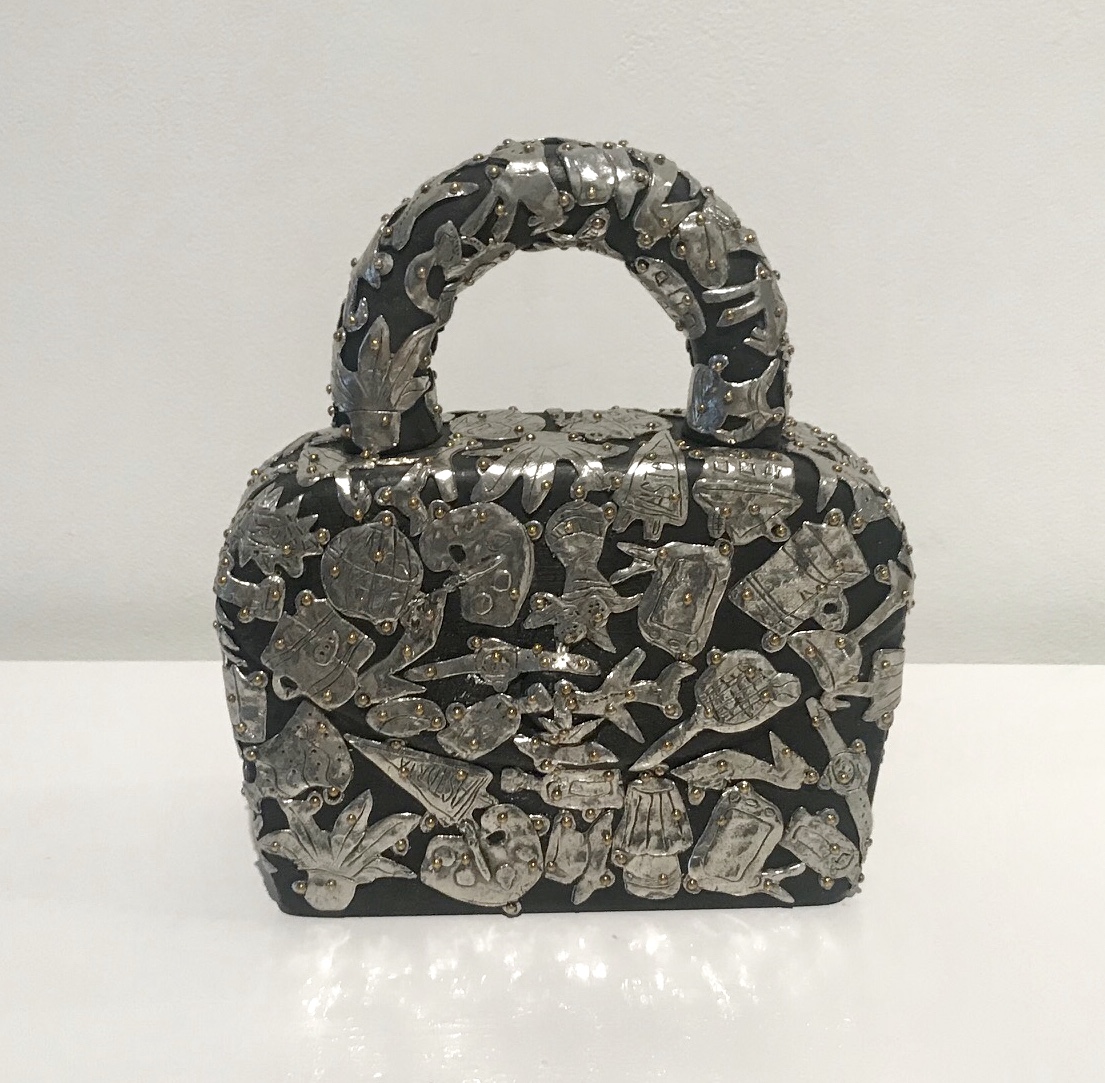 Demonte 2018, Female Fetish Small Handbag, pewter on wood, 9.25 x 8 x 3.75 in (2)