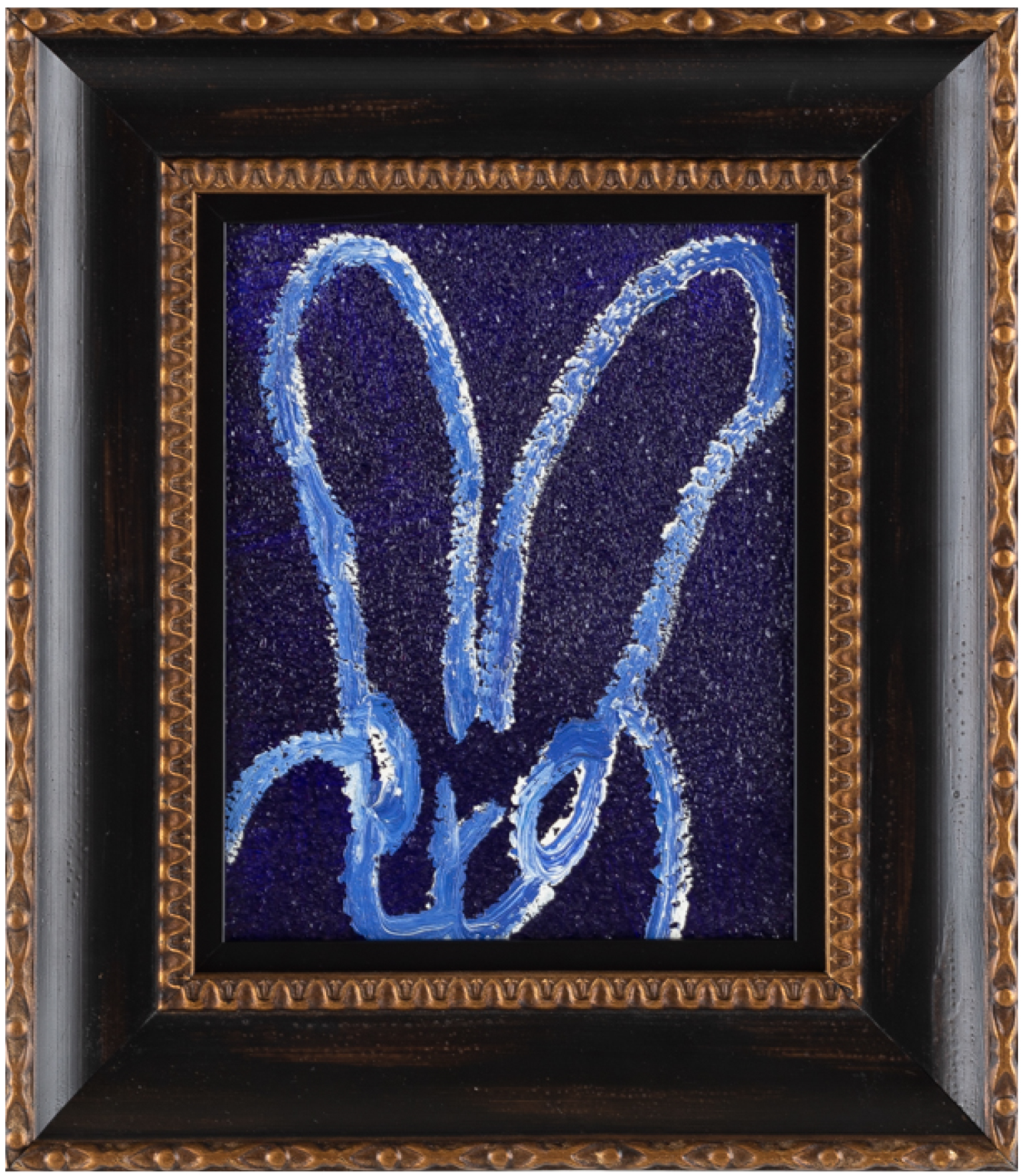 Untitled(blue bunny)KJF03058, oil & acrylic w diamond dust on wood, 10 x 8