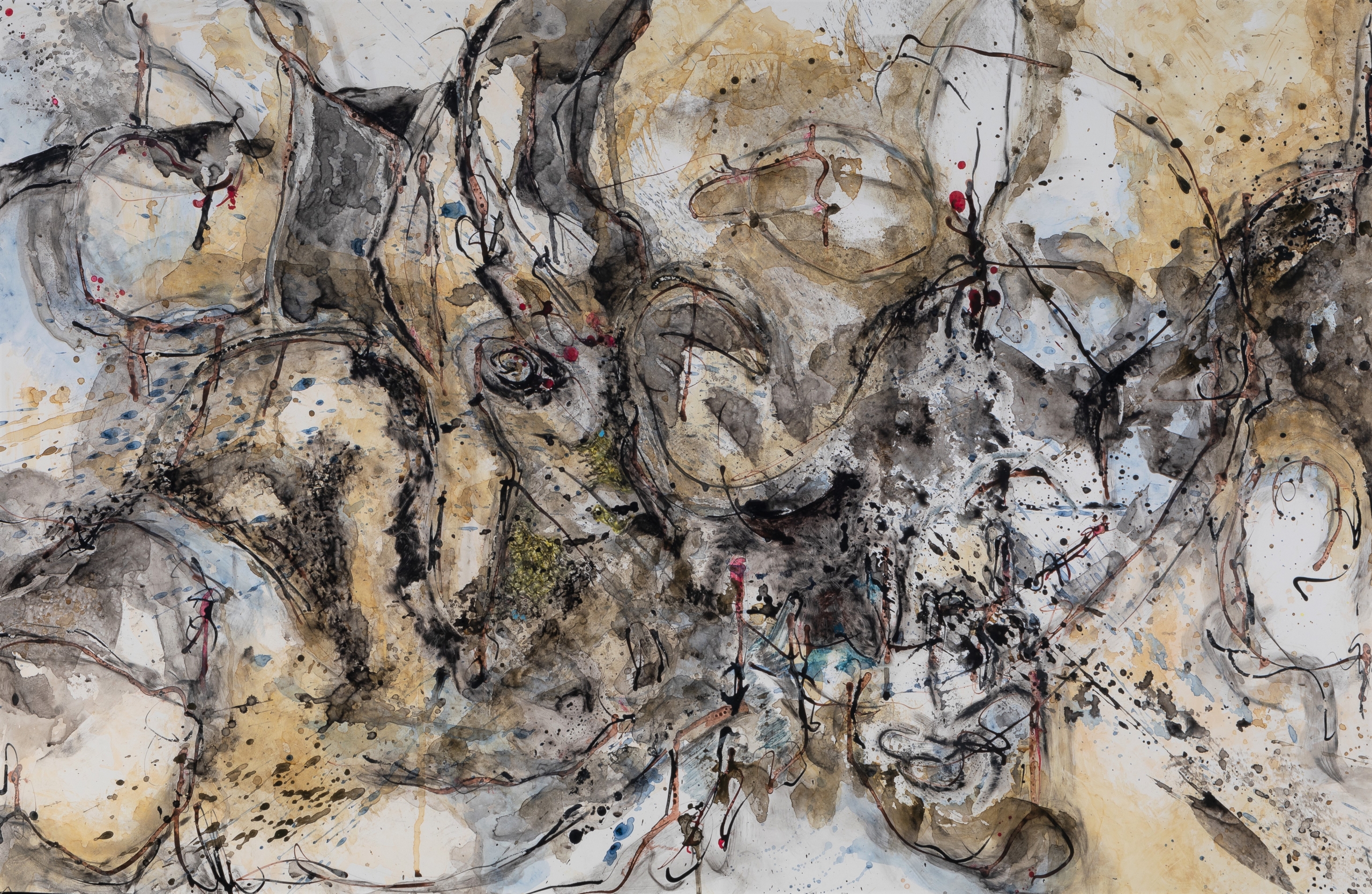 Ruach, 2018, mixed media on paper, 31.75 x 46 in large