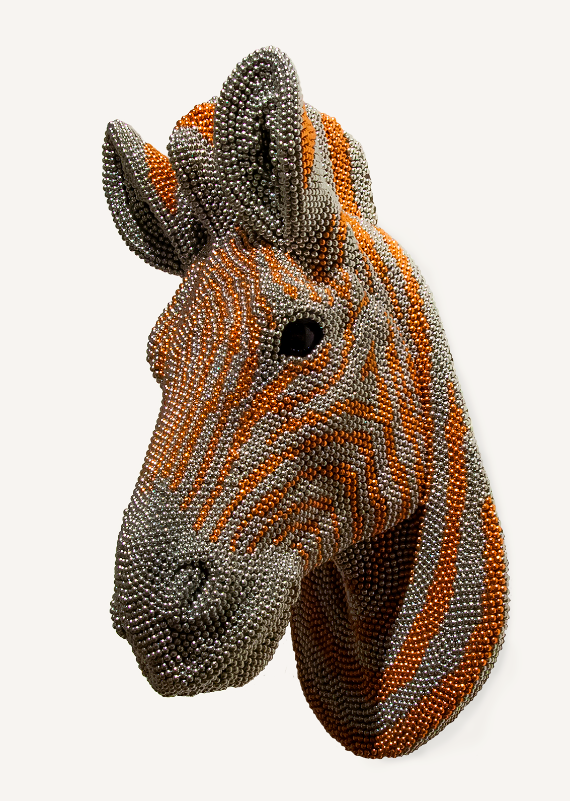 Courtney Timmermans, Zebra, 2017, air rifle BBs, cast resin, mixed media,18 x 7.5 x 9 in. (4)