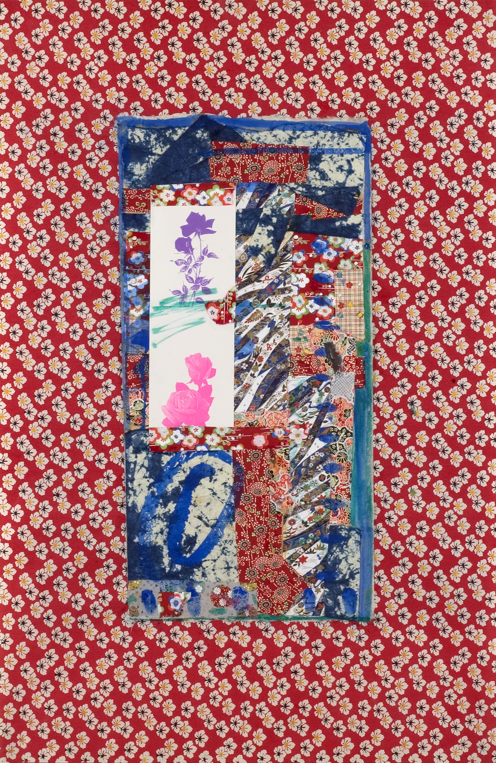 Weisel, Tohoku VI, 2012, Japanese papers, collage and paint, 50x28in.